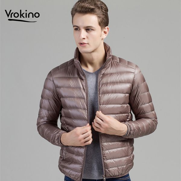 

vrokino 2019 winter new style men's lightweight down jacket stylish autumn short comfortable light large size s-4xl, Black