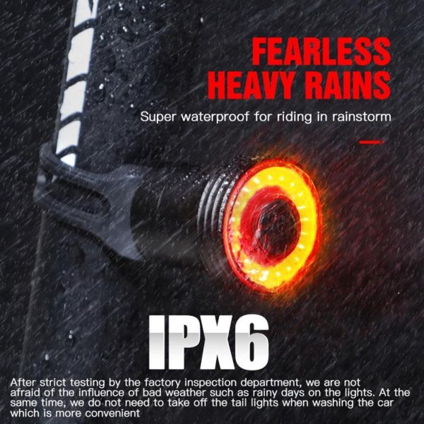 

bike lights 2021 bicycle smart auto brake sensing light ipx6 waterproof led charging cycling safety aluminum ultralight warning