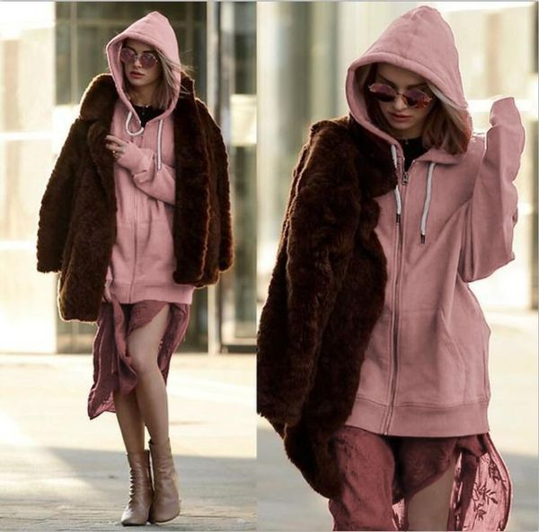 

women's hoodies & sweatshirts fashion women jacket solid color zip-up hoodie sweatshirt casual winter hooded, Black