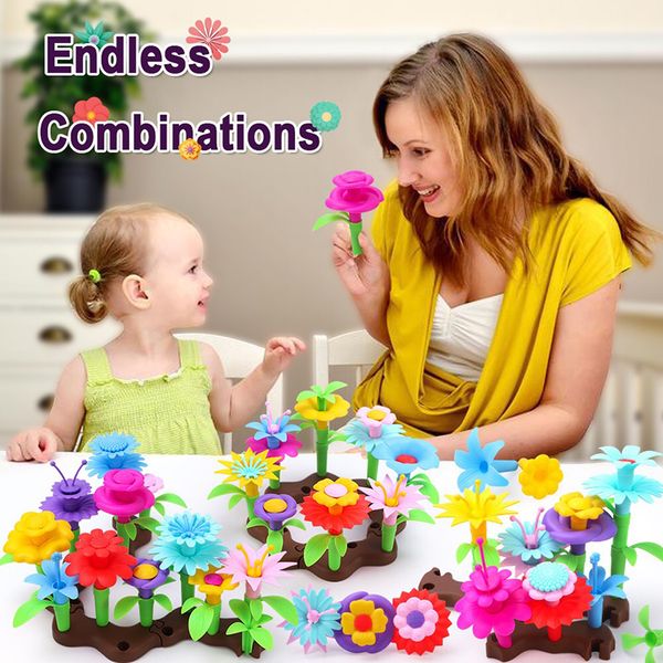 

171 pcs flowers garden building blocks set compatible educational stacking game girls pretend play christmas gift toy