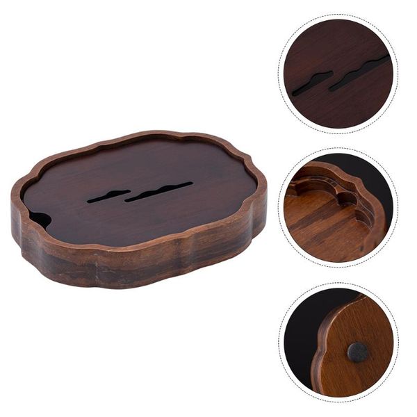 

planters & pots 1pc retro teapot storage tray creative wood dry holder