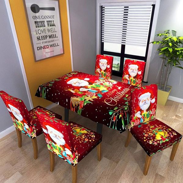 

waterproof 2021 christmas tablecloth decoration table cover and chair rectangular for kitchen dining covers