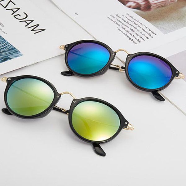 

vintage round sunglasses classic women men designer outdoor uv400 lenses sun glasses with cases 8c5 for ladies male, White;black