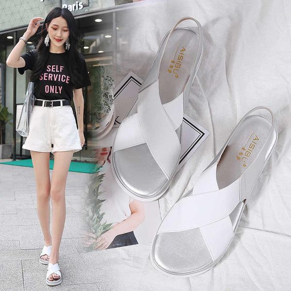 

sandals 2021 summer british style women's shoes fashion flat daling, Black