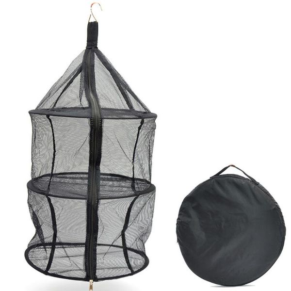 

fishing accessories clothes hanging dryer net drying rack 3 layers nylon zipper for outdoor camping fi-19ing
