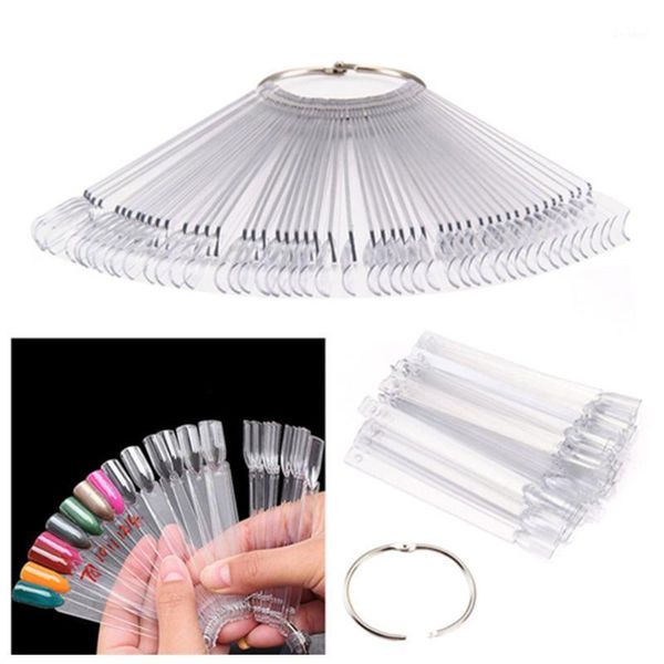 

pcs false nails tips fan nature nail art round full cover display practice tools fake manicure acrylic display1, Red;gold