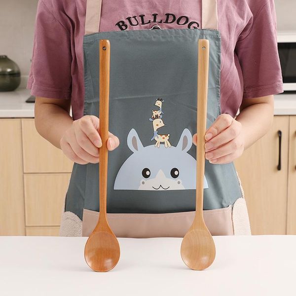 

spoons pot spoon wooden noodles dessert honey long handle mixing natural