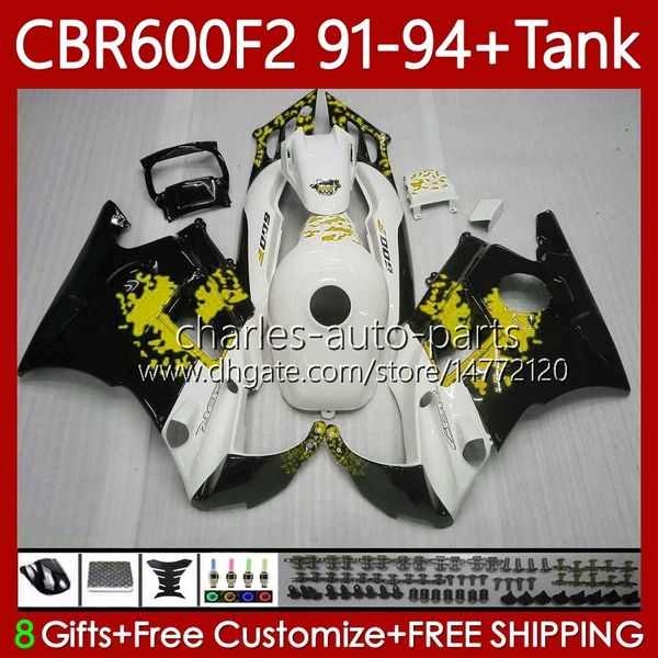 Kit carrozzeria per carrozzeria HONDA CBR600F2 600CC 600FS 63No.201 CBR 600 600F2 91-94 Giallo graffiti CBR600 F2 FS CC 91 92 93 94 CBR600FS CBR600-F2 1991 1992 1993 1994 Carenatura + serbatoio