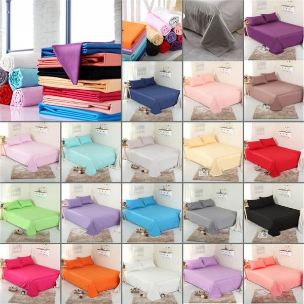 

sheets & sets 100% cotton 1-piece solid color flat sheet,4 sizes plain style soft comfortable bed sheet16