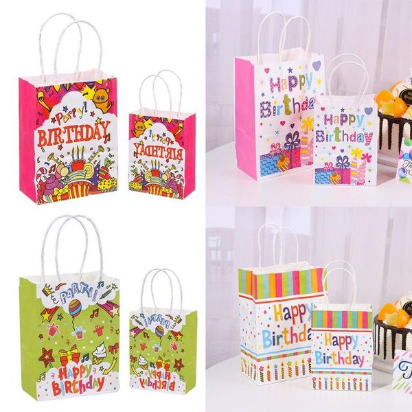 

gift wrap 6pcs recyclable party supplies wedding favors shop loot bags happy birthday candy package kraft paper