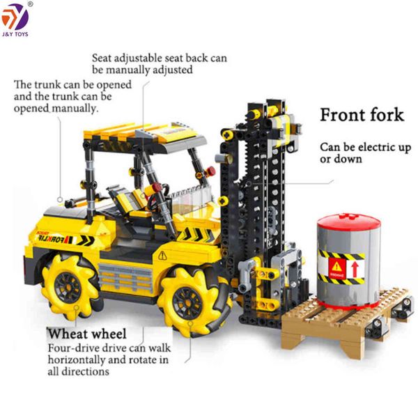 

new design rc educational stem toys legos bricks forklift model diy intelligent programming building block
