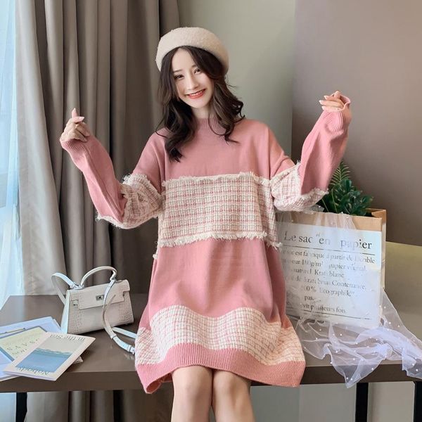 

pregnant women's dress 2021 fashion loose and slim large maternity dresses, White