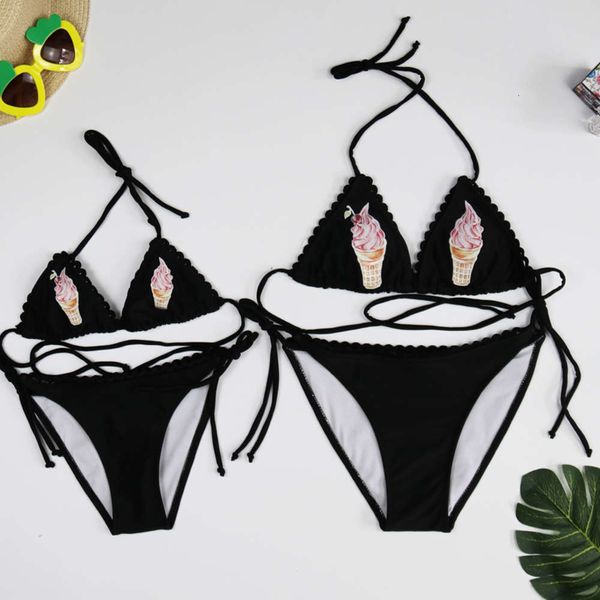 

the bikini mother daughter split bikini parent child swimsuit, White;black