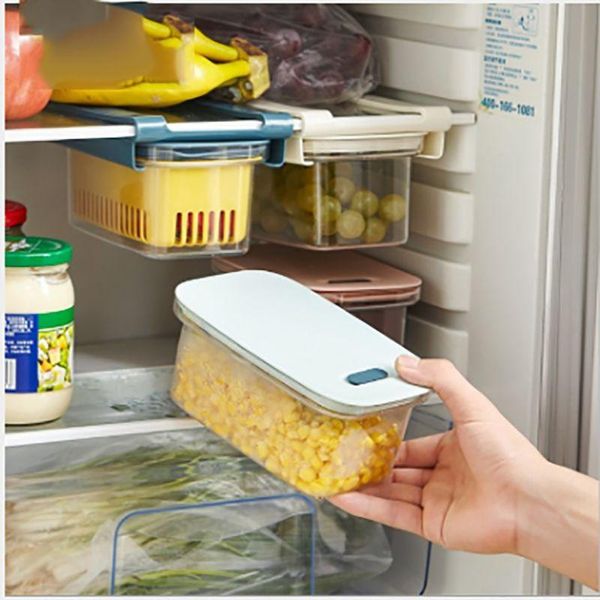 

storage bottles & jars kitchen food box transparent refrigerator sealed plastic vegetable and fruit fresh-keeping with lid