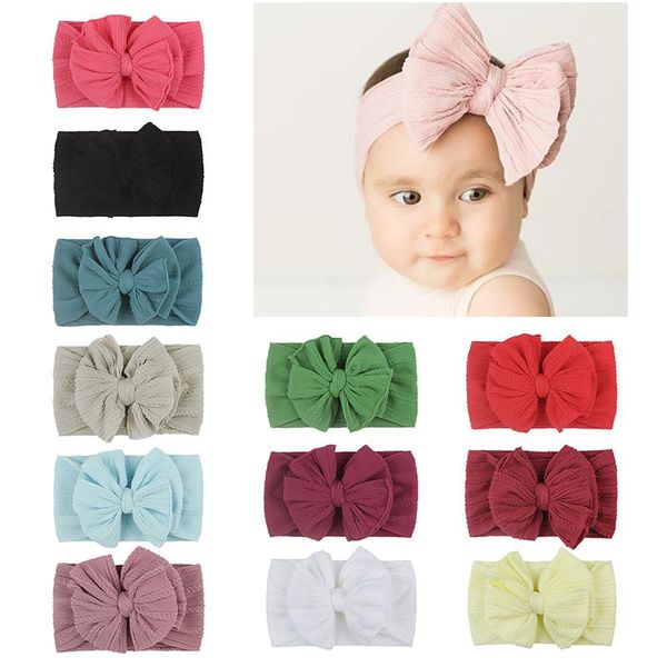 

baby headband girls hair accessories kids headwear soft and seamless bow born children birthday gift wholesale, Slivery;white
