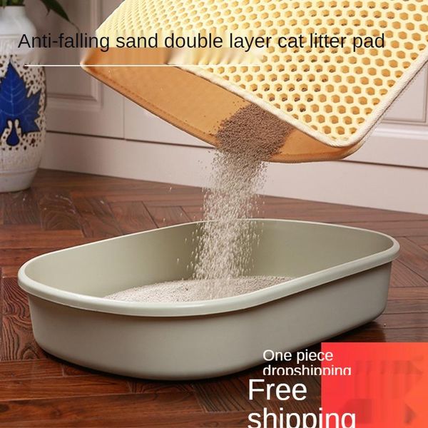 

kennels & pens pad double-layer cat litter mat eva pet waterproof falling sand folding kennel and urine-proof