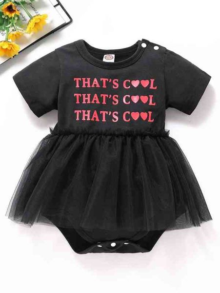 

baby heart & slogan graphic contrast mesh peplum bodysuit she, Blue