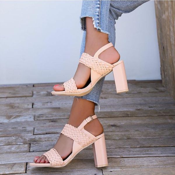 

women sandals summer shoes for ankle pumps gladiator open peep toe black rattan plus size 34-44