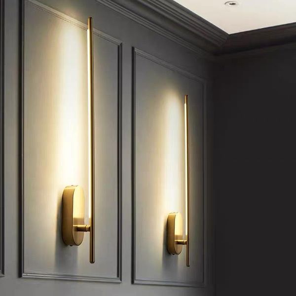 

wall lamps modern minimalist led long line lamp bedroom bedside living room bathroom mirror light decor sconce