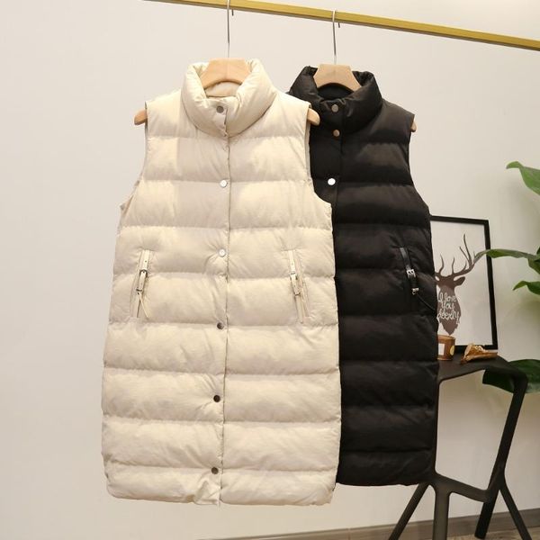 

women's vests mumuzi arrivals fashion ladies gilet women warmer sleeveless waistcoat jacket coat winter vest beige and black, Black;white