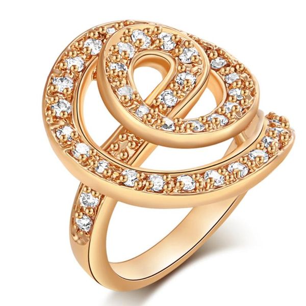 

wedding rings luxury micro pave zircon gold-color round geometric crystal ring for women girl jewelry drop, Slivery;golden