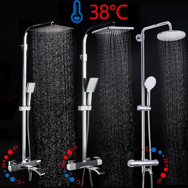 

thermostatic shower set rain faucet and cold black bathtub mixer bathroom sets