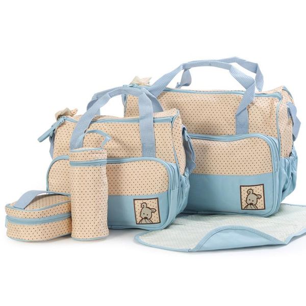 

duffel bags 5pcs baby changing nappy diaper set organizer practical durable waterproof multifunctional mother handbag for mom