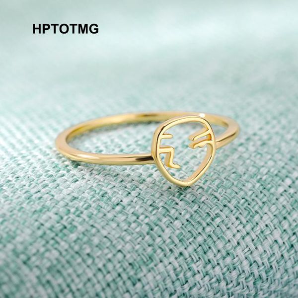 

wedding rings silver plated hollow face ring for women gold goth punk hip hop geometric irregular 2021 trend finger jewelry gift anillos, Slivery;golden