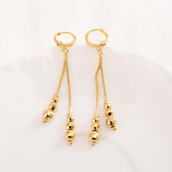 

dangle & chandelier 2021 long tassel metal ball design gold color earrings for women wedding drop earring fashion jewelry gifts, Silver