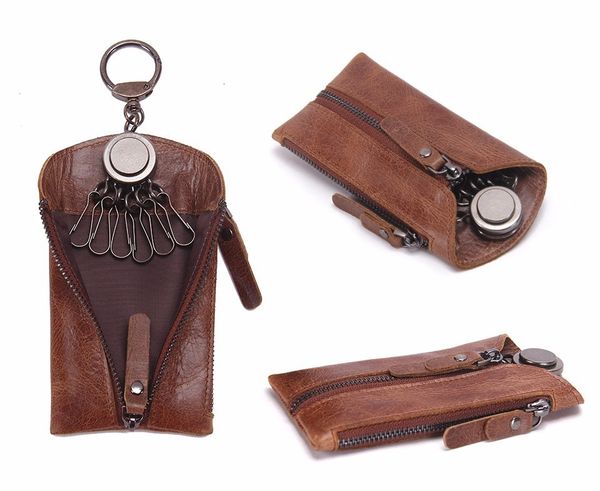 

key packet korean fashion and personality head leather household key bag creative metal clasp, Red;blue