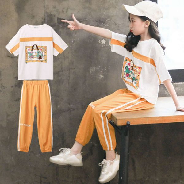 

straight girls summer suit short sleeve fashion children's wear, White