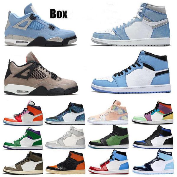 

2022 jumpman 1 mens womens basketball shoes 1s hyper royal high og bloodline satin-snake university blue taupe haze 4s trainers sneakers wit