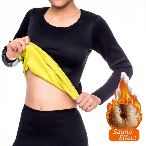 

women's shapers vest warm body shaper workout shapewear ultra sweat t-shirt slimming shirts long sleeve neoprene sauna shaping, Black;white