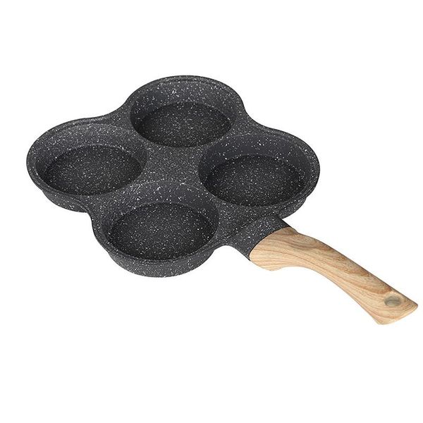 

pans kitchen multi function four-hole non-stick omelet pancakes ham eggs frying pan cooking breakfast tool