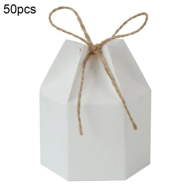 

50pcs wedding valentine kraft paper package boxes lantern hexagon candy gift storage packing cases wrap