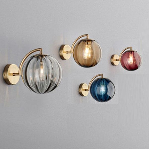 

wall lamp modern glass ball g9 sconce light fixture nordic gold bedside indoor living room lighting luminaire home decoration hallway