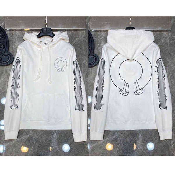 

quality hoodie classic brand fashion ch zipper autumn winter luxury sweatshirts designer men sweater horseshoe phantom cross print hooded wo, Black