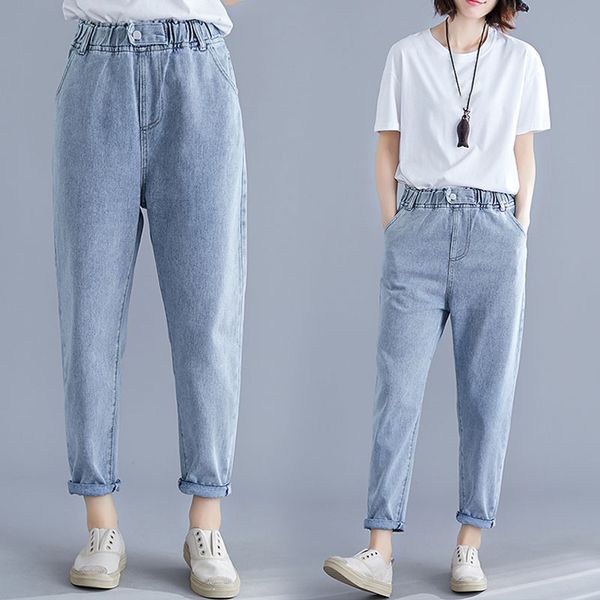 

d 1529 light blue natural spring in new code jeans women straight relaxed joker nine minutes of pants show thin haroun pants
