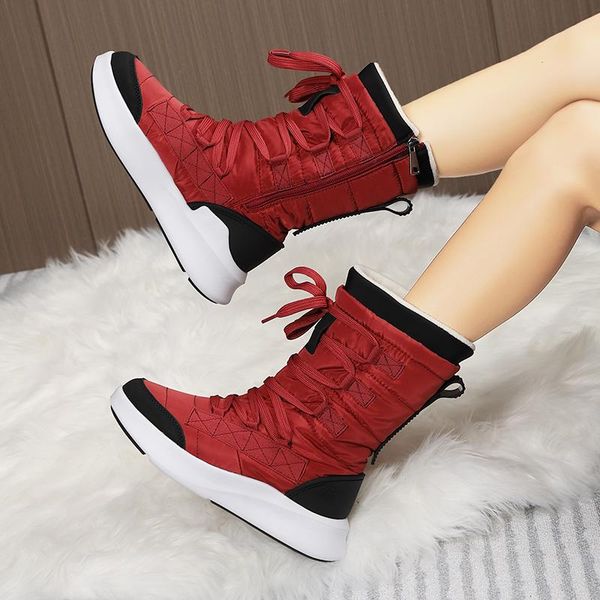 

boots k163 lightweight high-snow outdoor real wool waterproof and windproof cotton shoes women's, Black