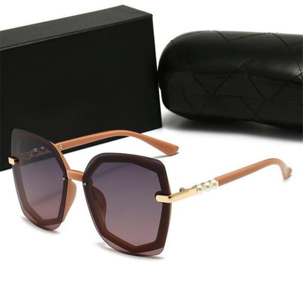 

2021 fashion women sunglasses square frame goggles pearl jewelry uv protection eyewear avant-garde style 02, White;black