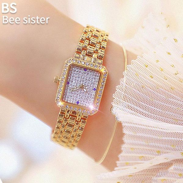 

wristwatches bs gold pretty luxury watches women's fashion rhinestone diamond watch lady elegant crystal small dial, Slivery;brown