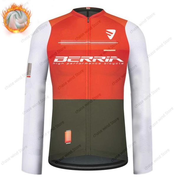

racing jackets berria fleece sweatshirt 2021 team cycling jersey summer clothing mens long sleeve mtb bike road pants bib ropa ciclismo, Black;red