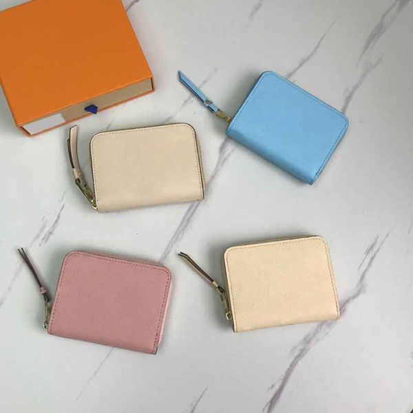 

women designer wallet mini zippy coin purse round money bag fashion gradient printing card holder business credit pockets m80408, Red;black