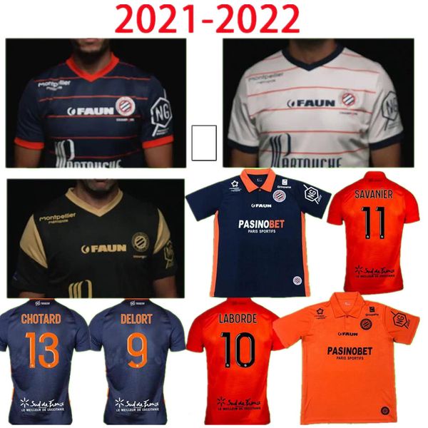 

21 22 maillot de foot montpellier hsc soccer jerseys 2021 2022 home away blue white delort savanier lecomte labord crd mollet mavididi footb, Black;yellow