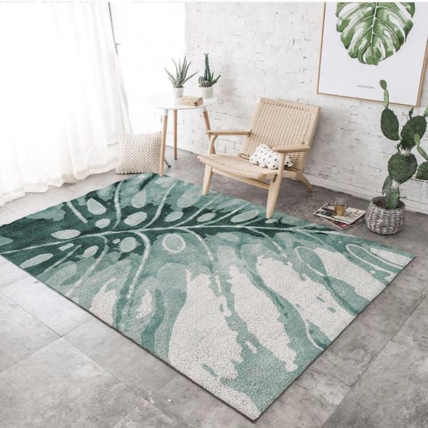 

carpets small fresh green leafy plant floral carpet non-slip living room bedroom kitchen large area home decoration