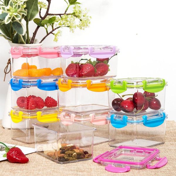 

storage bottles & jars portable lunch box kitchen accessories transparent refrigerator crisper microwave tableware sealed with cover