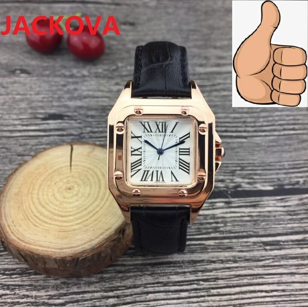 Großhandel ultradünne Uhr, quadratische Uhr aus Roségold, 32 mm, echtes Leder, Diamanten, Luxus-Krankenschwester-Damenkleider, Damen-Armbanduhr, Geschenke für Mädchen