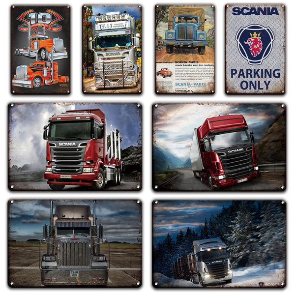 

scania metal wall art tin sign vintage truck metal sign plaque man cave garage decor retro poster irish pub living room decor