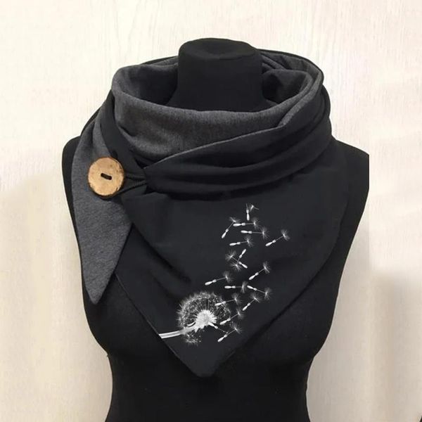 

cycling caps & masks scarves women 2021 fashion cat printing button soft wrap casual warm shawls foulard femme, Black