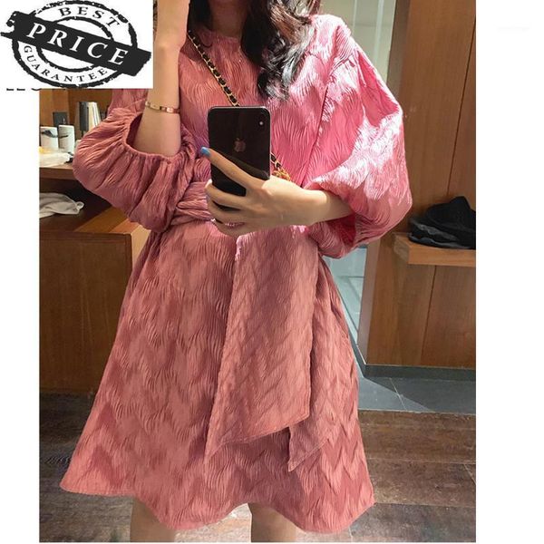 

casual dresses women winter 2021 corduroy autumn long sleeve high elastic waist flower print party dress female vestidos, Black;gray